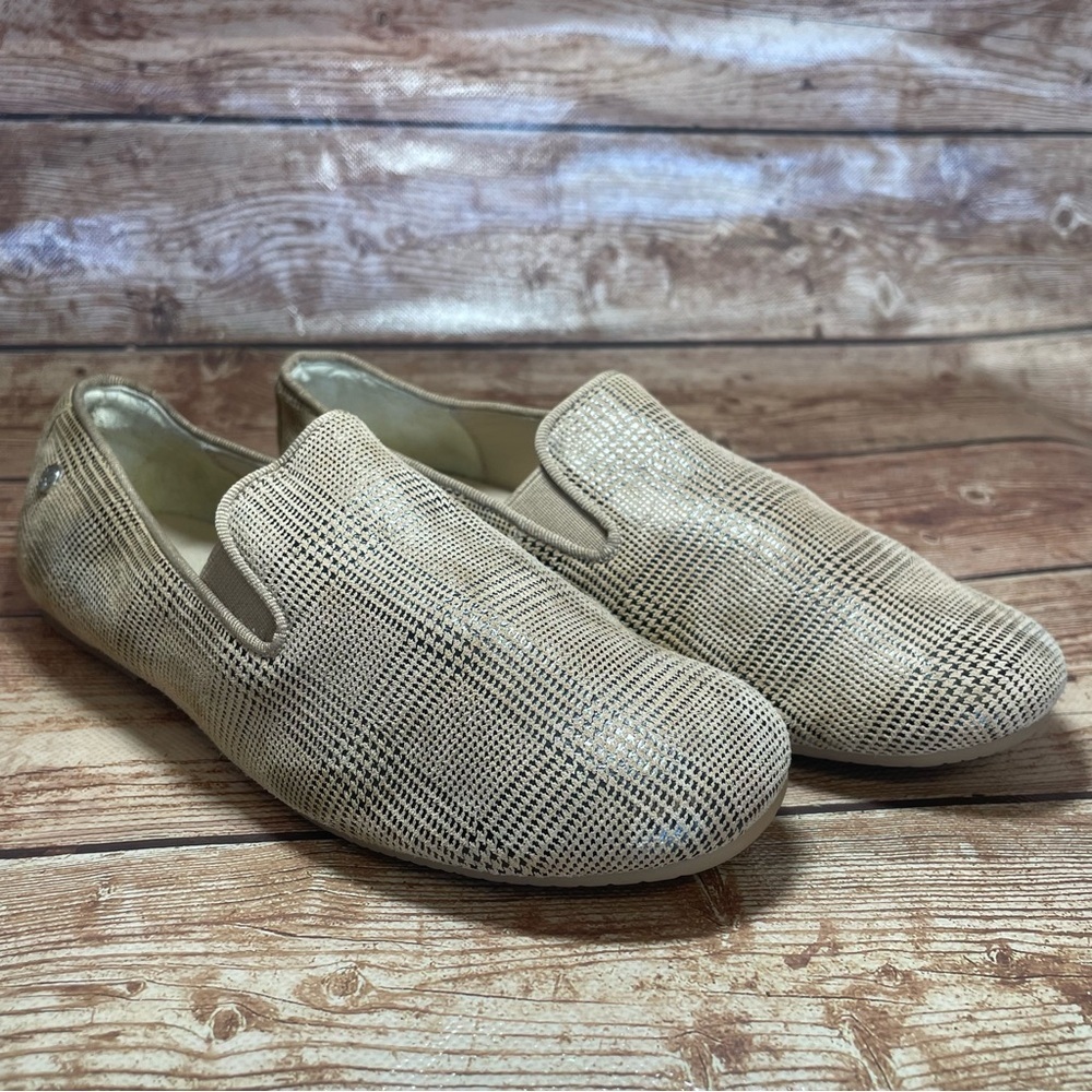 Manuela De Juan Honey Scottish Houndstooth Print Smoking Shoe size 34 usa 1.5